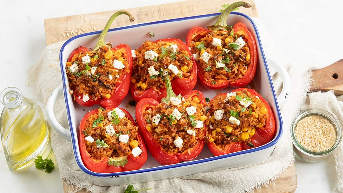 Gevulde paprika met rijst